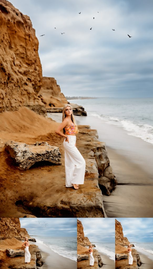 Senior girl on the beach in Carlsbad California by Jessica Rockowitz Photography.