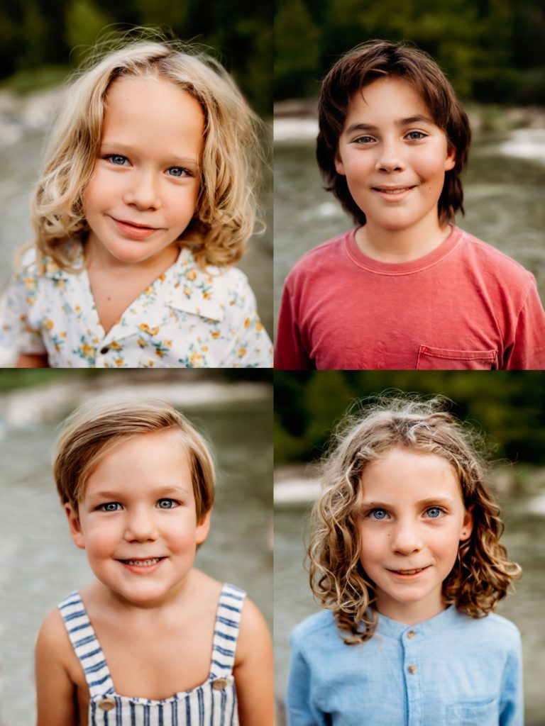 Portrait collage of four boys