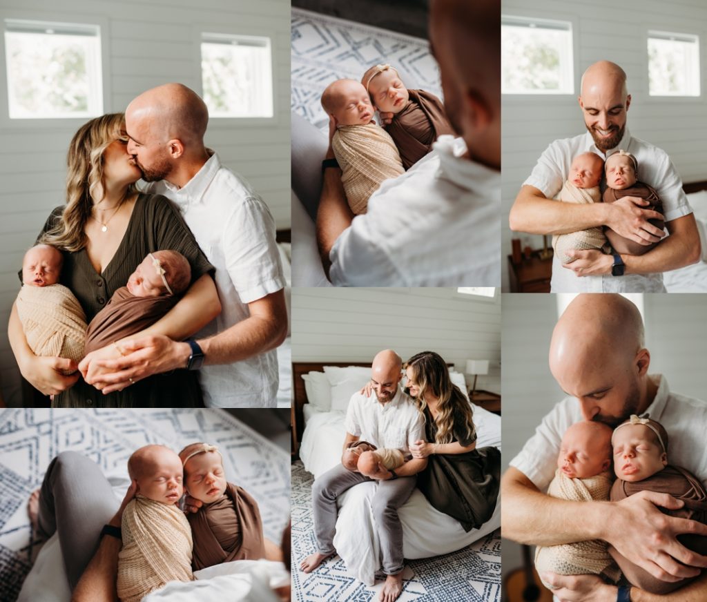 An Austin couple at their in home newborn lifestyle session. 